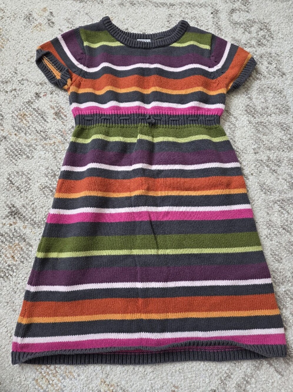 Gymboree Striped Knit Dress - Pink, Orange, Green, Purple, Black